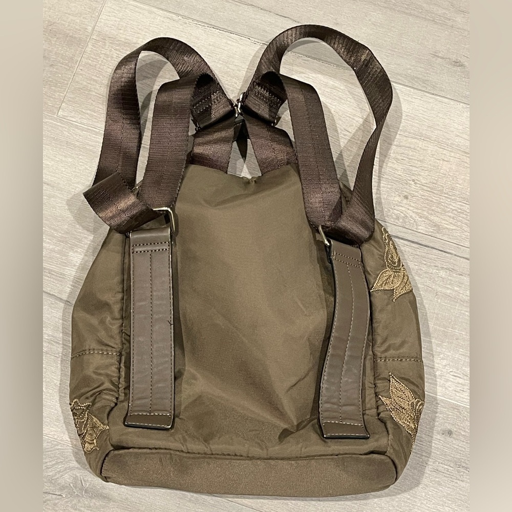 Zara Embroidered Olive Backpack - Picture 8 of 9